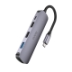 Кабель-перехiдник HOCO HB27 Type-C multi-function converter(HDTV+USB3.0+USB2.0*2+PD) Metal Gray