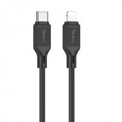 Кабель HOCO X90 Cool silicone PD charging data cable for iP Black