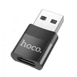 Кабель-перехiдник HOCO UA17 USB Male to Type-C female USB2.0 adapter Black