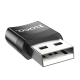 Кабель-перехiдник HOCO UA17 USB Male to Type-C female USB2.0 adapter Black