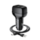 Автомобільний зарядний пристрій HOCO Z36 Leader dual port car charger set(Micro) Black