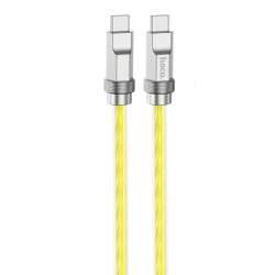 Кабель HOCO U113 Solid 100W silicone charging data cable Type-C to Type-C Gold