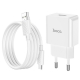 Мережевий зарядний пристрій HOCO C106A Leisure single port charger set(Micro) White