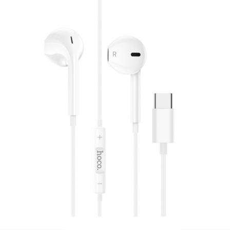 Навушники HOCO M101 Crystal joy Type-C wire-controlled digital earphones with microphone White