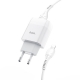 Мережевий зарядний пристрій HOCO C72A Glorious single port charger set (iP) White