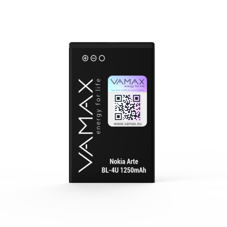 

Аккумулятор VAMAX Nokia Arte BL-4U 1250 mAh