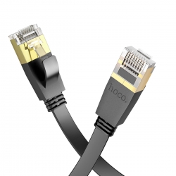 Кабель HOCO US07 General pure copper flat network cable(L10M) Black