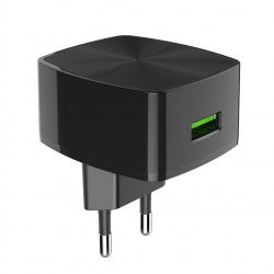 Мережевий зарядний пристрій HOCO C70A Cutting-edge single port QC3.0 charger set(Type-C) Black