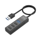 Кабель-перехiдник HOCO HB25 Easy mix 4-in-1 converter(USB to USB3.0+USB2.0*3) Black
