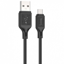 Кабель HOCO X90 Cool silicone charging data cable for Micro Black