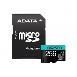 microSDXC (UHS-1 U3) A-DATA Premier Pro 256Gb Class 10 V30S A2 (R-100Mb/s W85Mb/s) (adapter SD)