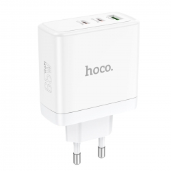 Мережевий зарядний пристрій HOCO N30 Glory PD65W three-port(2C1A) fast charger White