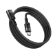 Кабель HOCO U107 Type-C Male to Type-C Female USB2.0 extension cable(L1.2m) Black