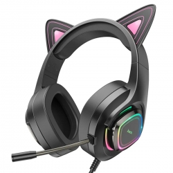 Навушники HOCO W107 Cute cat luminous cat ear gaming headphones Phantom Cat