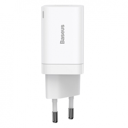 Мережевий зарядний пристрій Baseus Super Si Pro Quick Charger C+U 30W EU White