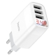 Мережевий зарядний пристрій HOCO C93A Easy charge 3-port digital display charger White
