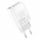 Мережевий зарядний пристрій HOCO C93A Easy charge 3-port digital display charger White