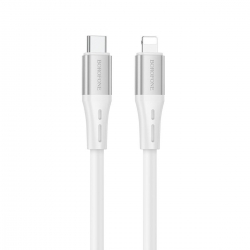 Кабель BOROFONE BX88 Solid PD silicone charging data cable for iP White