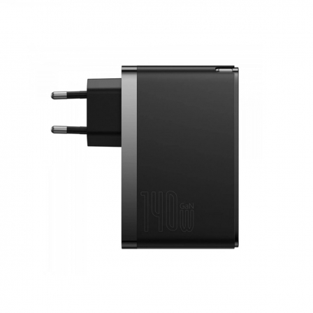 МЗП Baseus GaN5 Pro Fast Charger 2C+U 140W EU Black(With Superior Series Fast Charging Data Cable Type-C to Type-C 240W（48V/5A）
