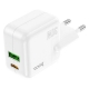 Мережевий зарядний пристрій HOCO C111A Lucky dual-port PD30W+QC3.0 charger White