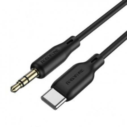Аудiо-кабель BOROFONE BL18 Type-C silicone digital audio conversion cable Black