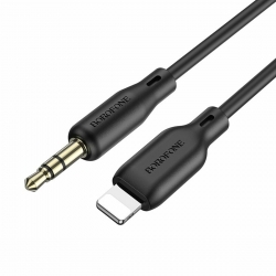 Аудiо-кабель BOROFONE BL18 iP silicone digital audio conversion cable Black