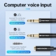 Кабель Vention 2*3.5mm Male to 4 Pole 3.5mm Female Audio Cable 0.3M Black ABS Type (BBTBY)