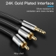 Кабель Vention 3.5mm Male to 2RCA Male Audio Cable 2M Black Metal Type (BCFBH)