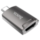 Кабель-перехiдник HOCO UA19 Easy flow Type-C to HDTV adapter Metal Gray