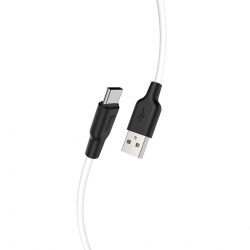 Кабель HOCO X21 Plus USB to Type-C 3A, 2m, silicone, silicone connectors, Black+White