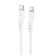 Кабель HOCO X97 Crystal color PD silicone charging data cable iP white
