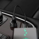 Автомобільний зарядний пристрій HOCO Z49 Level dual port car charger set(Type-C) Black