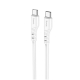 Кабель HOCO X97 Crystal color 60W silicone charging data cable Type-C to Type-C light white