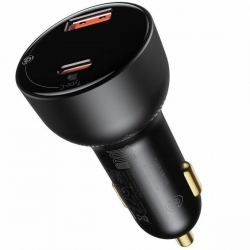 АЗП Baseus Superme Digital Display PPS Dual Quick Charger Car Charger Black