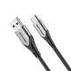 Кабель Vention Cotton Braided USB 2.0 A Male to C Male 3A Cable 2M Gray Aluminum Alloy Type (CODHH)