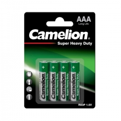 Батарейка CAMELION Super Heavy Duty Green AAA/R03 BP4 4шт (C-10000403)