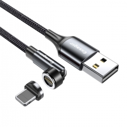 Кабель Essager Universal 540 Ratate 3A Magnetic USB Charging Cable Lightning 2m grey (EXCCXL-WXA0G)