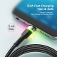 Кабель Essager Colorful LED USB Cable Fast Charging 2.4A USB-A to Micro 2m black (EXCM-XCDA01)