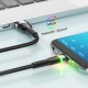 Кабель Essager Colorful LED USB Cable Fast Charging 2.4A USB-A to Micro 2m black (EXCM-XCDA01)