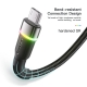 Кабель Essager Colorful LED USB Cable Fast Charging 2.4A USB-A to Micro 2m black (EXCM-XCDA01)