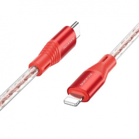 Кабель BOROFONE BX96 Ice crystal PD silicone charging data cable iP Red