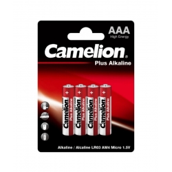 Батарейка CAMELION Plus ALKALINE AAA/LR03 BP4 4шт (C-11000403)