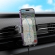 Тримач для мобiльного з БЗП HOCO HW4 Journey wireless fast charging car holder(air outlet) Black