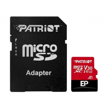 microSDXC (UHS-1 U3) Patriot EP Series 1Тb class 10 V30 (R-100MB/s, W-80MB/s) (adapter SD)