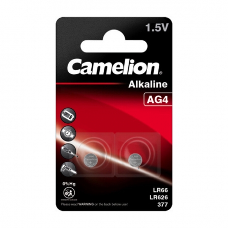 Батарейка CAMELION AG4 Button cell BP2 2шт (C-12050204)