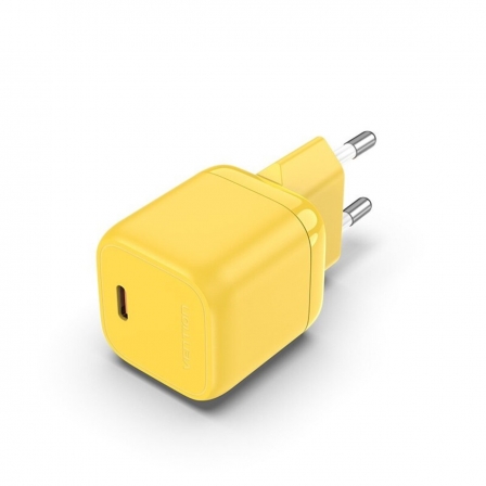 Зарядний пристрій Vention 1-port USB-C GaN Charger(30W) EU-Plug Yellow (FAKY0-EU)