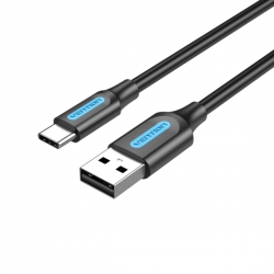 Кабель Vention USB 2.0 A Male to C Male 3A Cable 1M Black (COKBF)