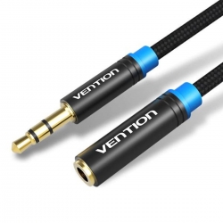 Кабель Vention Cotton Braided 3.5mm Audio Extension Cable 3M Black Metal Type (VAB-B06-B300-M)