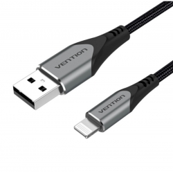 Кабель Vention USB 2.0 A to Lightning Cable 1M Gray Aluminum Alloy Type (LABHF)