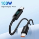 Кабель Essager Enjoy LED Digital Display USB Charging Cable Type C to Type C 100W 1m black (EXCTT1-XY01-P)